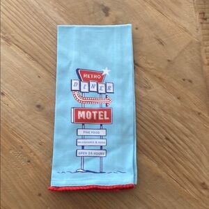 NWOT Blue and Red Kitchen dish towel.